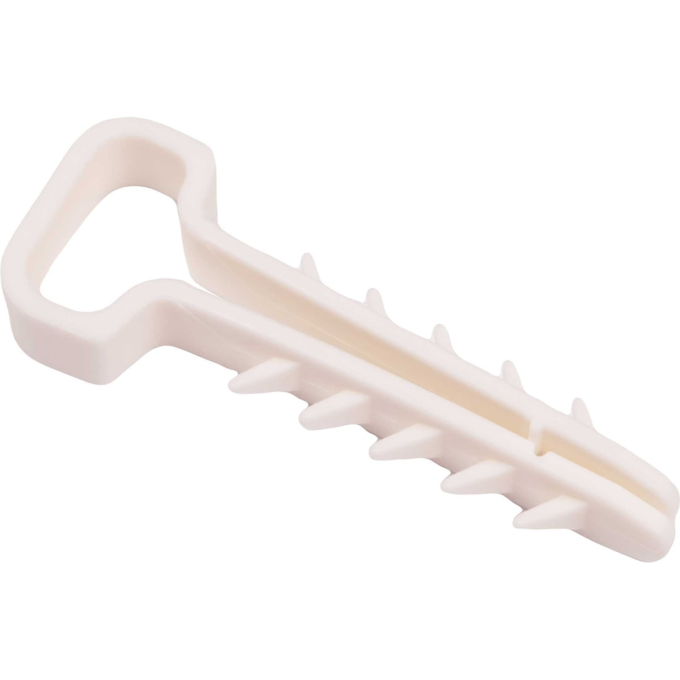 Дюбель-хомут JAZZWAY 5054943 PCD-F 06х12-45-100WH для плоского кабеля PA6.6 бел. (уп.100шт)